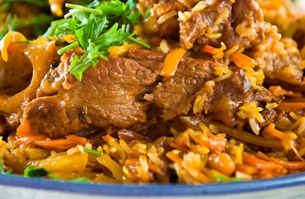 Рис с домашней тушенкой из говядины